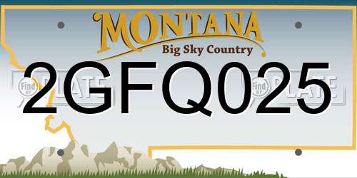 2GFQ025 Montana License Plate