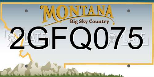 2GFQ075 Montana License Plate