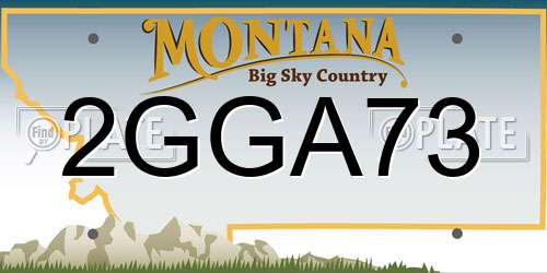 2GGA73 Montana License Plate
