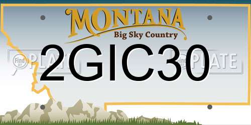 2GIC30 Montana License Plate
