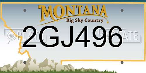 2GJ496 Montana License Plate