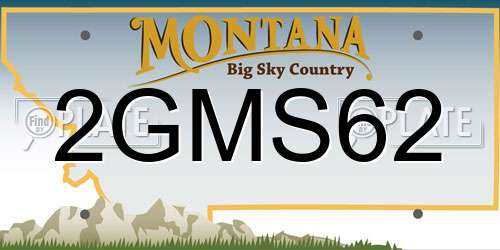 2GMS62 Montana License Plate