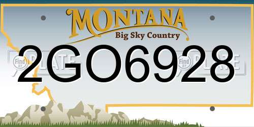 2GO6928 Montana License Plate