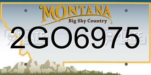 2GO6975 Montana License Plate