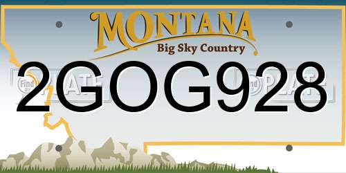 2GOG928 Montana License Plate