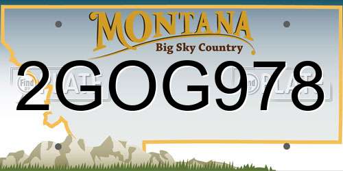 2GOG978 Montana License Plate