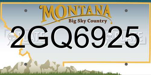 2GQ6925 Montana License Plate