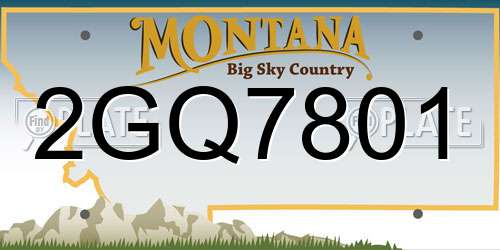2GQ7801 Montana License Plate