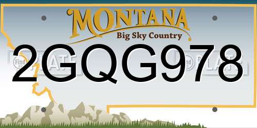 2GQG978 Montana License Plate