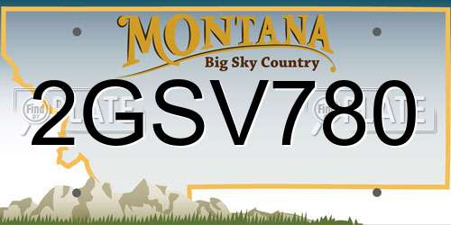 2GSV780 Montana License Plate