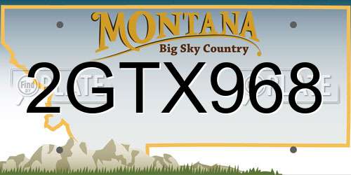 2GTX968 Montana License Plate