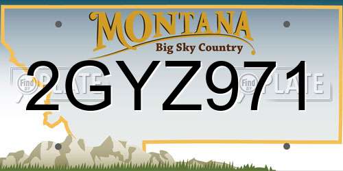 2GYZ971 Montana License Plate