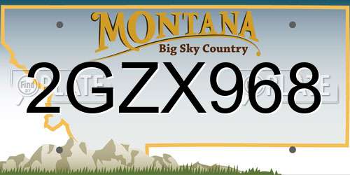 2GZX968 Montana License Plate
