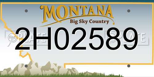 2H02589 Montana License Plate