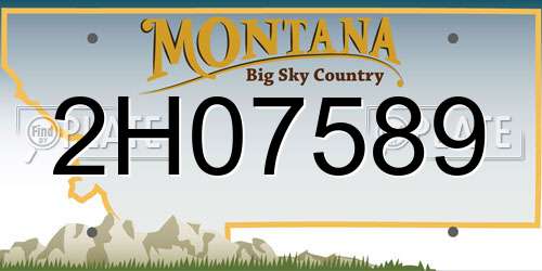 2H07589 Montana License Plate