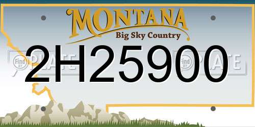 2H25900 Montana License Plate