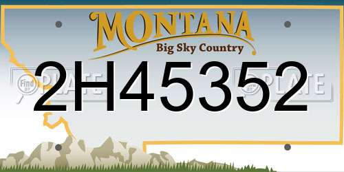 2H45352 Montana License Plate