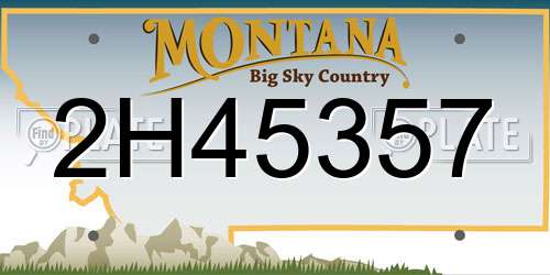 2H45357 Montana License Plate