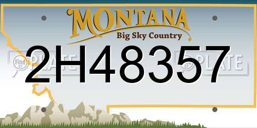 2H48357 Montana License Plate