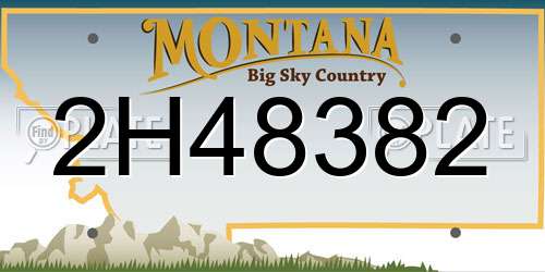 2H48382 Montana License Plate