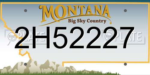 2H52227 Montana License Plate