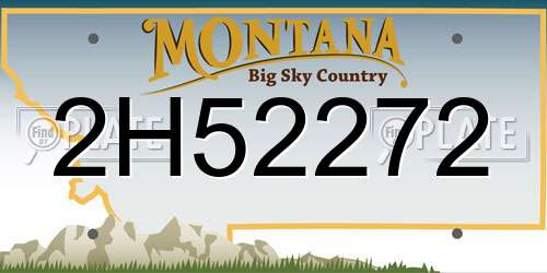 2H52272 Montana License Plate