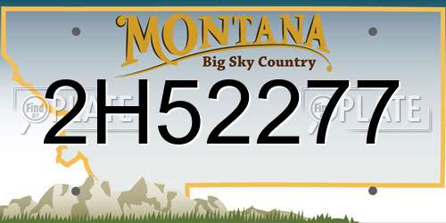 2H52277 Montana License Plate