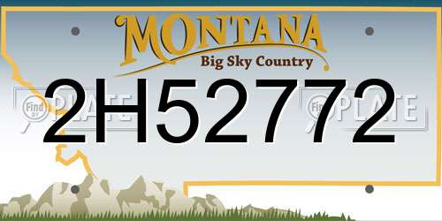 2H52772 Montana License Plate