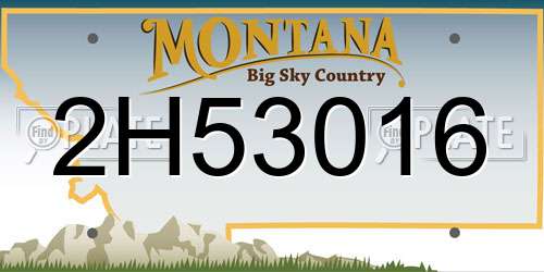 2H53016 Montana License Plate