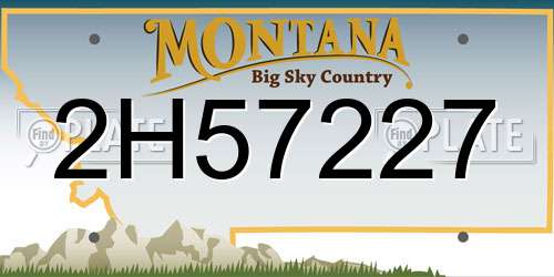 2H57227 Montana License Plate