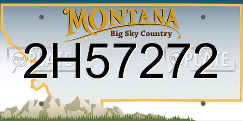 2H57272 Montana License Plate