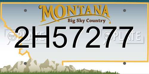 2H57277 Montana License Plate