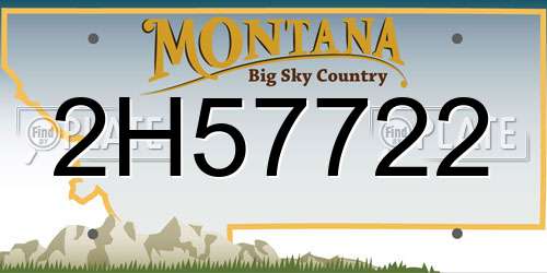 2H57722 Montana License Plate
