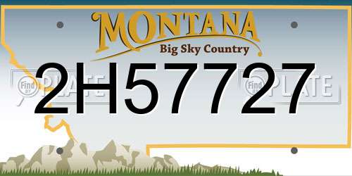 2H57727 Montana License Plate