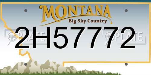 2H57772 Montana License Plate