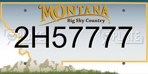 2H57777 Montana License Plate