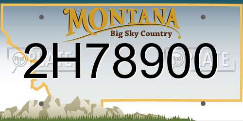 2H78900 Montana License Plate