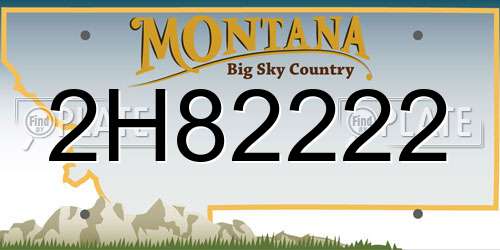 2H82222 Montana License Plate