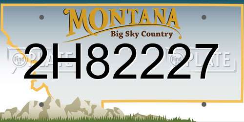 2H82227 Montana License Plate
