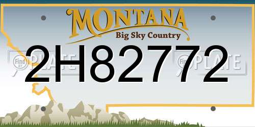 2H82772 Montana License Plate