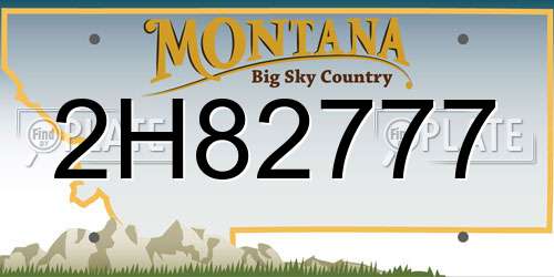 2H82777 Montana License Plate