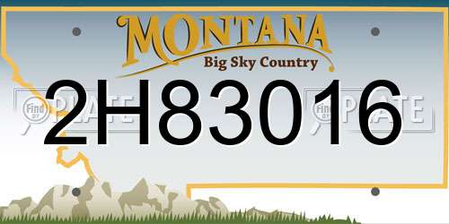 2H83016 Montana License Plate