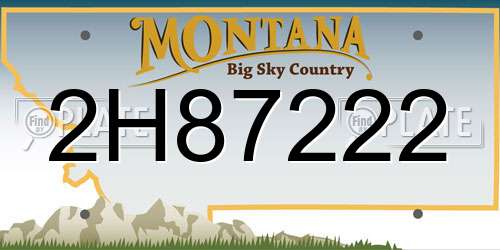2H87222 Montana License Plate