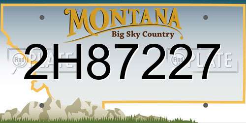 2H87227 Montana License Plate