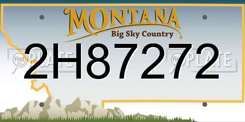 2H87272 Montana License Plate