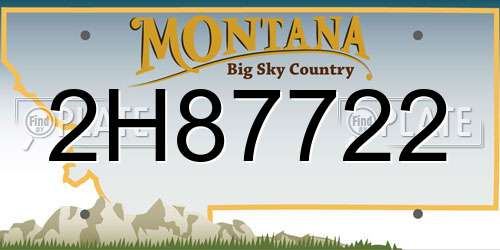 2H87722 Montana License Plate