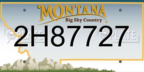 2H87727 Montana License Plate