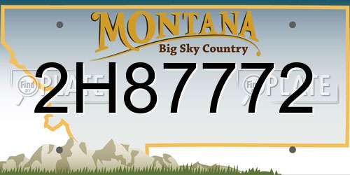 2H87772 Montana License Plate