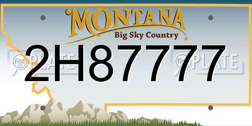 2H87777 Montana License Plate