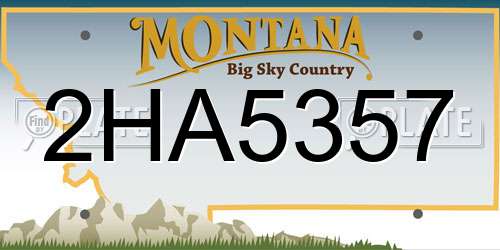 2HA5357 Montana License Plate